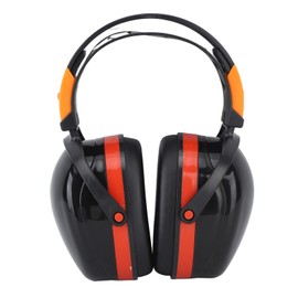 Noise Reduction Earmuffs Foldable Lightweight Hearing Protection Safety Over Head Ear Muff for Garden Shooting Mowing Black Red