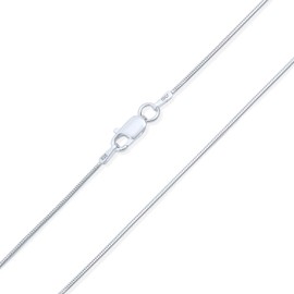 Thin Snake Solid Link Strong Chain 2.5 mm 040 Gauge For Women For Men Necklace 925 Sterling Silver Made In Italy 20 Inch