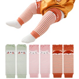 XEPST 3 Pairs Toddler Bambino Scaldamuscoli, Modello Animale Lungo Scaldamuscoli Calze al Ginocchio Protezione del Ginocchio Gamba Maniche per il Bambino Bambini Toddlers Ragazza,0-3 anni Taglia Unica