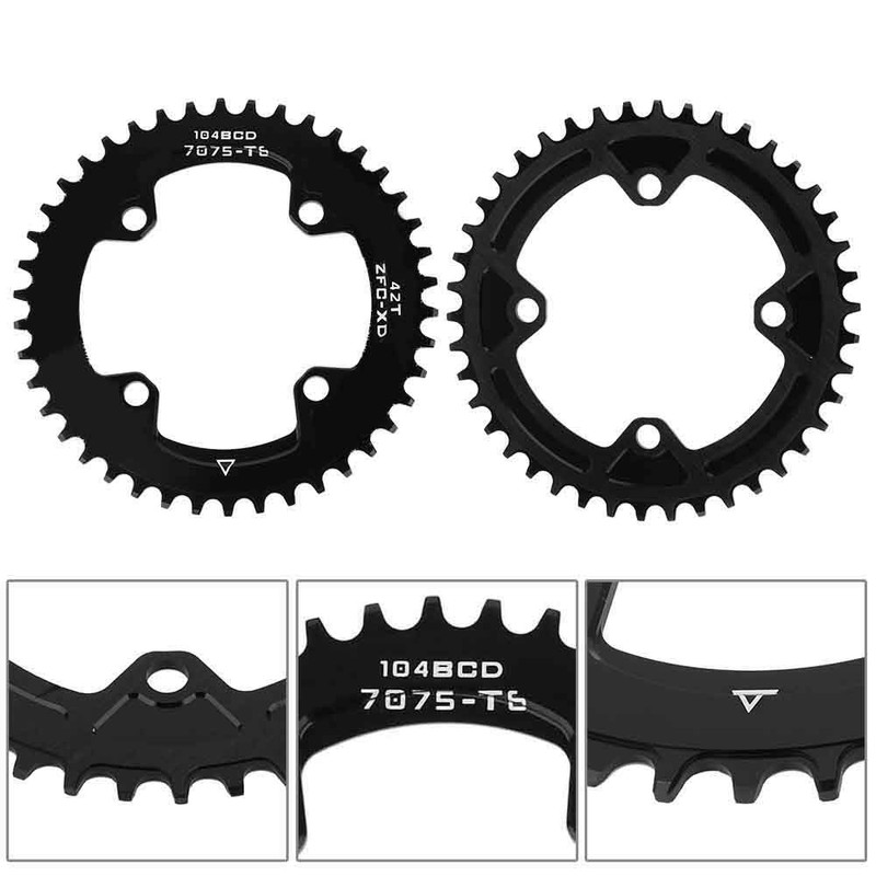 SUNGOOYUE Tooth Chainring, Bcd 104 mm 40t 42t Narrow Wide