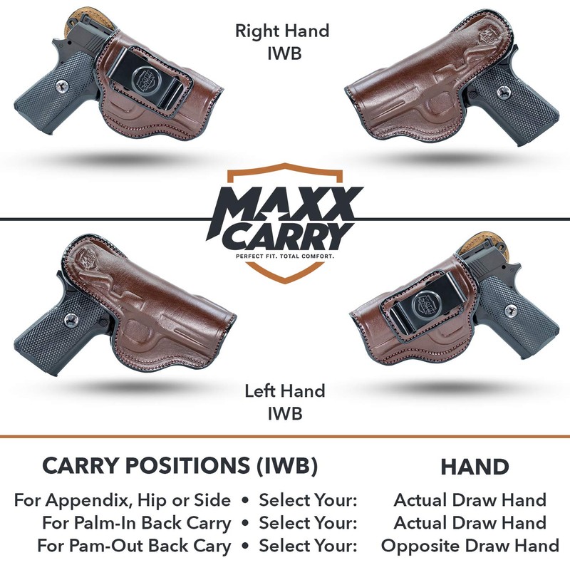 Maxx Carry Inside The Waistband Leather Holster for para PDA,