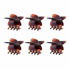 Righe e Pois - 6 Small Butterfly Hair Clips - Women's Hair Accessories - Hair Clips - 6 Pieces (Tortoiseshell