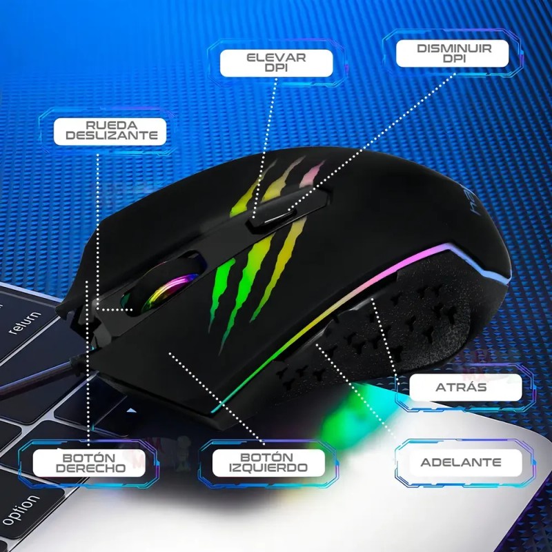 Mouse Gamer Gaming Havit Hv-ms1027 2400dpi 6 Botones Negro