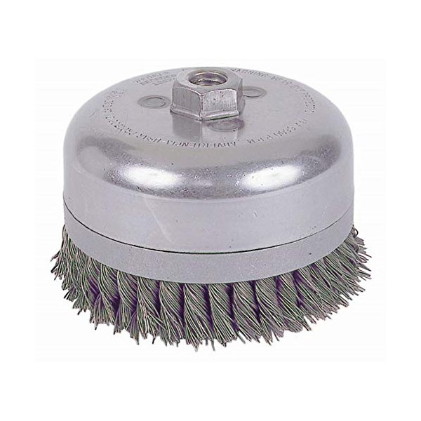 Weiler 12686 6" Double Row Knot Wire Cup, Banded,Â .035" Steel
