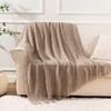 battilo Knit - Manta Decorativa con patrón de Diamante, Beige,