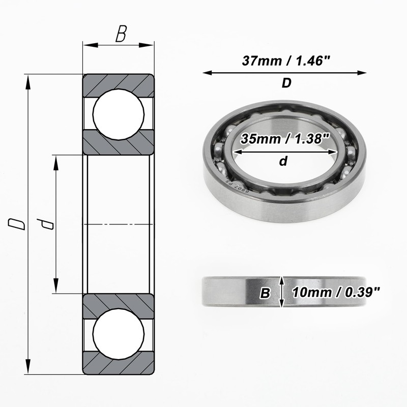 ACROPIX 6907 Deep Groove Ball Bearings P5 35x55x10mm Lubricated Bearings