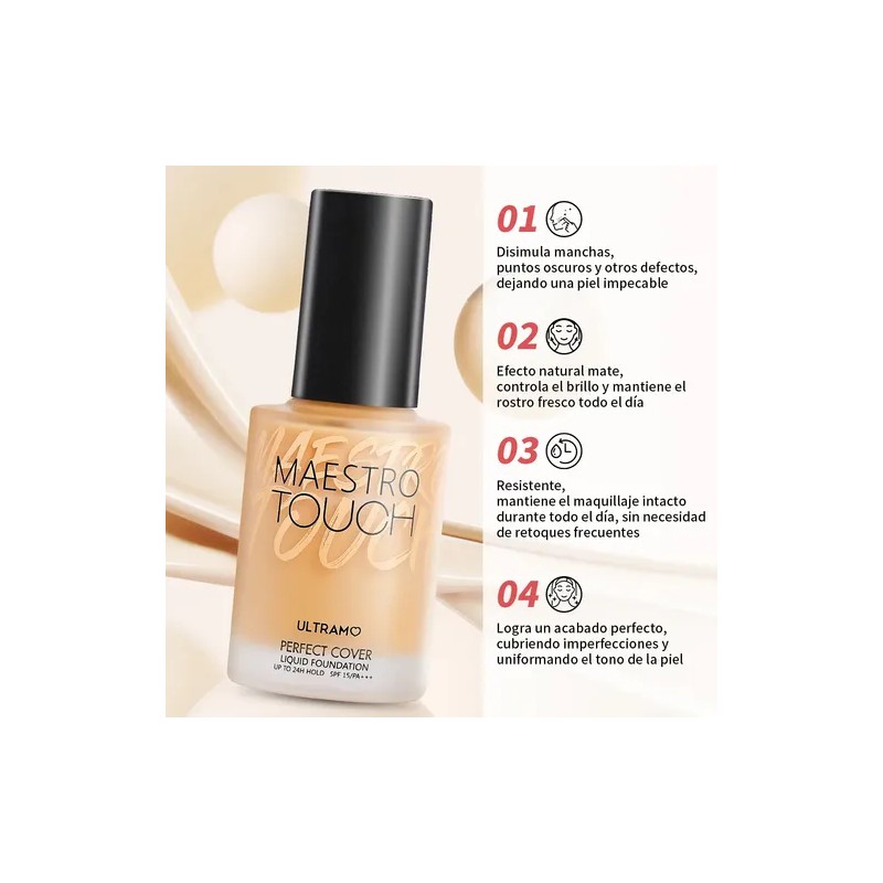 Base De Maquillaje Mate Ultramo Perfect Cover Spf 15