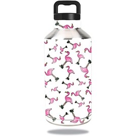 MightySkins Skin Compatible with Ozark Trail Water Bottle 64 oz wrap Cover Sticker Skins Cool Flamingo