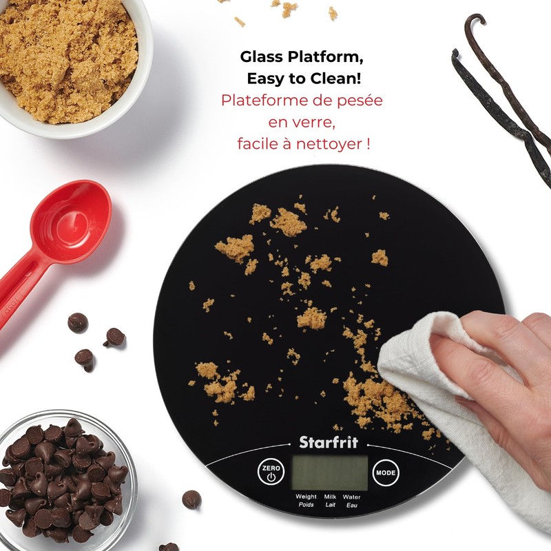 Starfrit Digital Kitchen Scale - Glass Platform - Measures Weight