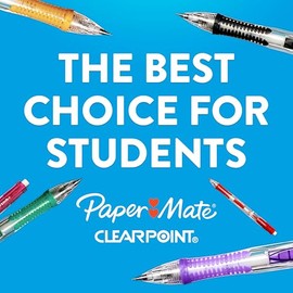 Paper Mate Clearpoint Portaminas con minas de color, barril transparente, Paquete de 6, Colores Variados, Paquete 6
