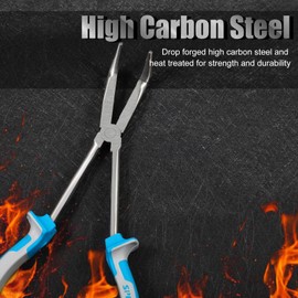 Speedwox Ultra Long Hose Pliers, 90° Radio, With Jiza, Mechanic Pliers, 10.2 inches (260 mm), For Automobiles, Motorcycles, Maintenance Tools, Computer Parts, Machinery, Replacement, Anti-slip TRP