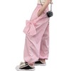 Ecolala Girls Bow Wide Leg Cargo Pants Elastic Waist Hip