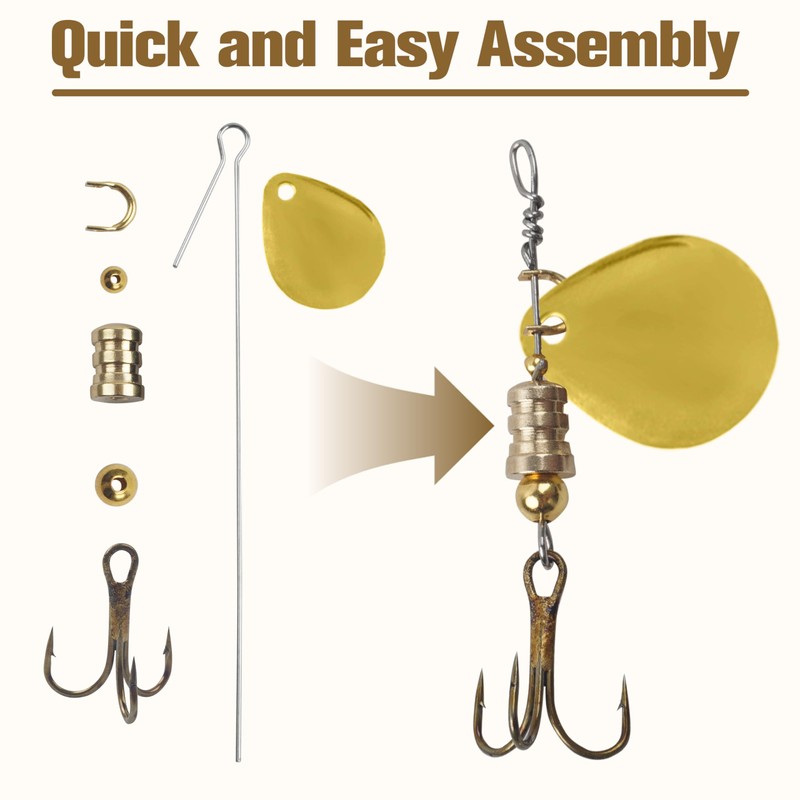 FUSIGO 140pcs Spinner Making Kit Fishing Lure Making Supplies DIY