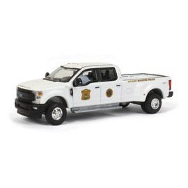 2017 Dually 4x4 Pickup Truck White Detroit Mounted Police (Michigan) Dually Drivers Series 8 1/64 Diecast Model Car by Greenlight 46080 D