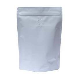 AwePackage High Barrier 8oz Foil Stand up Zipper Pouch Coffee Bag with Valve (Matte White, 25)