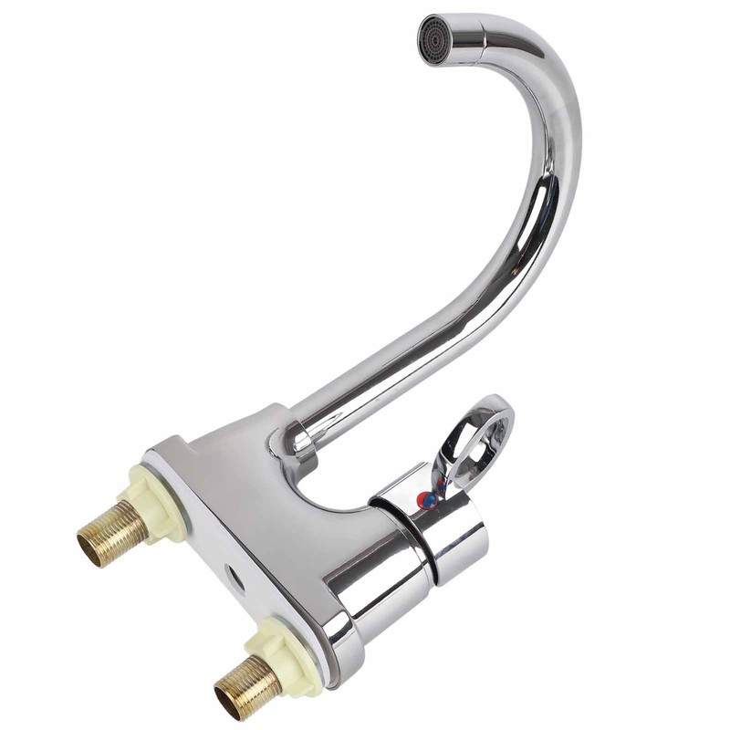 G1/2 Bathroom Basin Faucet Hot and Cold Water Mixer Dual‑Hole