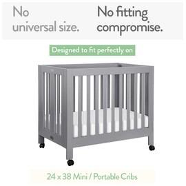 Mini Portable 24x38 Fitted Crib Sheets – Compatible with Dream on Me, Delta Porta Crib and Arms Reach Ideal Cosleeper – 100% Jersey Cotton – Beige + Rusty Brown – 2 Pack