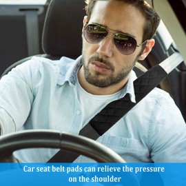 6 PCS Car Seat Belt Pads, Soft Seatbelt Straps Shoulder Pads Safety SeatBelt Strap Cover Universal Seat Belt Shoulder Pad for Car Trucks Seats (Black)