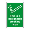 This is a designated smoking area - safety sign, workplace