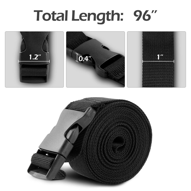 HAHASOLE Boat Cover Straps, 6 Pack-96''Lx1''W Heavy Duty Polyester Adjustable