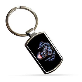 Fractal Artworks Labrador Keyring with Stunning Fractal Art Design. Black Labrador