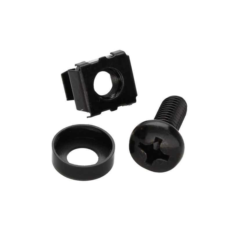M6 Rack Mount Cage Nuts and Screws Kit with Washers