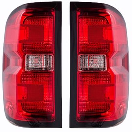 PAANLOK OE Red Tail Lights for 2014-2019 Chevy Silverado 1500/2500/3500 & 2015-2019 GMC Sierra 2500/3500 | Factory 3-Bulb Housing Only | Driver+Passenger Pair (No Bulbs/Harness)