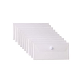 YESSART Clear Plastic Cash Envelopes 3.9 x 7.8 Money Pouch Bank Deposit Bag Check Wallet 10 Pack Hook Loop Closure (clear-10 Pack)