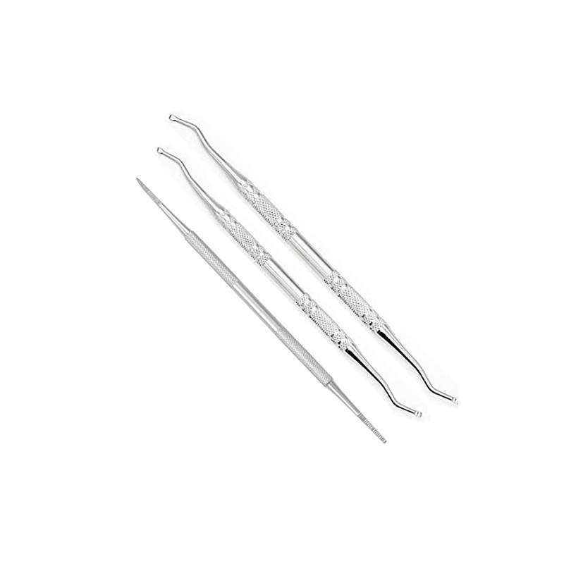 Androxeda 3 Piece Pedicure Set Double Ended Nail Tools for