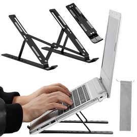 MXHIGO Soporte de Plástico PP Portátil para Laptop, Base Laptop Plegable con 10 Escalones Ajustables, Soporte Computadora para Ventilación de Calor, Estable y Antideslizante