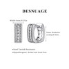 Desnuage Silver Huggie Earrings Cubic Zirconia Huggies for Women Hypoallergenic