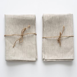 Varvara Home 2 Geschirrhandtücher Leinen| Geschirrtücher aus Leinen | Geschirrtuch Reines Leinen | Küchentücher Küchenhandtücher - 2-er Pack Beige Natur