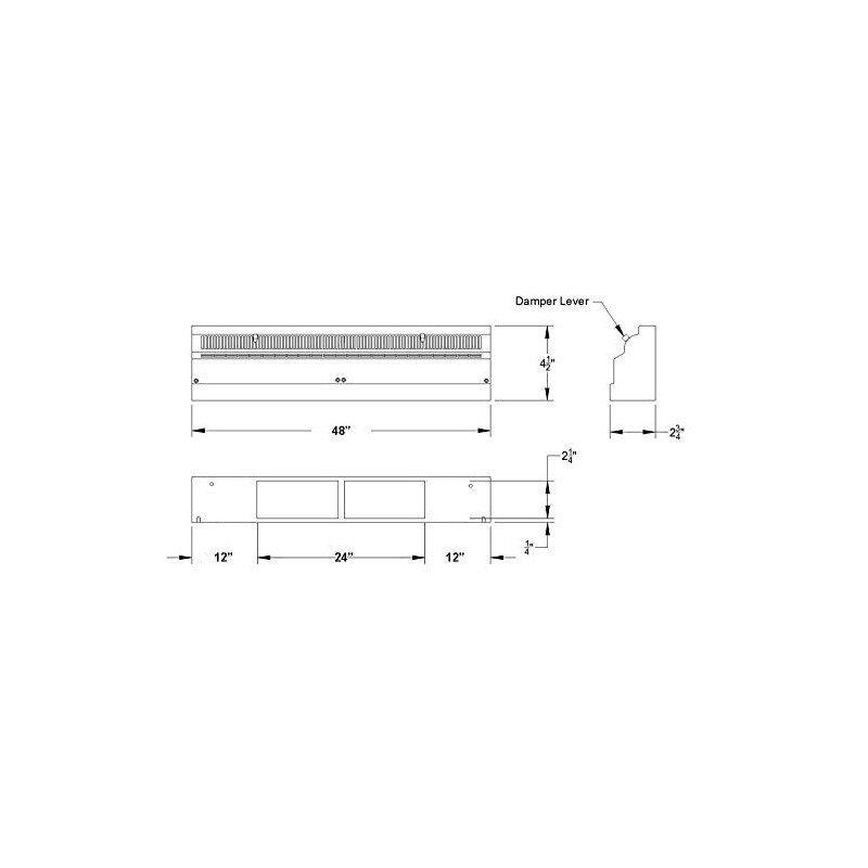 TruAire 48 Inch Baseboard Register (White)