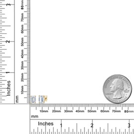 Gem Stone King 18K Gold Plated Silver White Cubic Zirconia CZ Earrings | 2.50 Cttw | Emerald Cut 6X4MM | Gold Earrings For Women Men