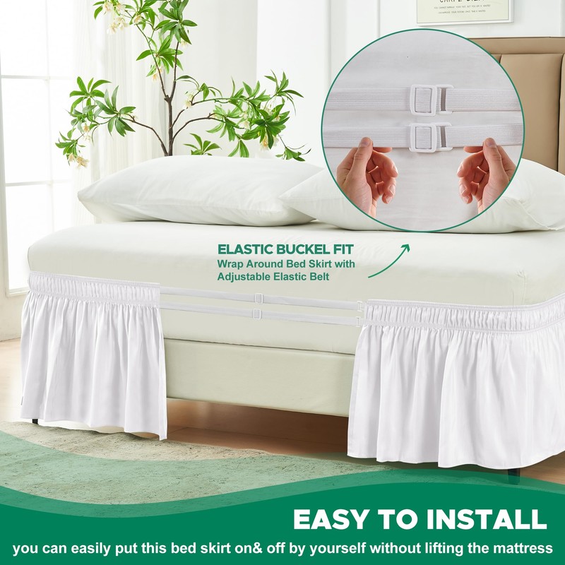 Biscaynebay Wrap Around Bed Skirts for Twin & Twin XL