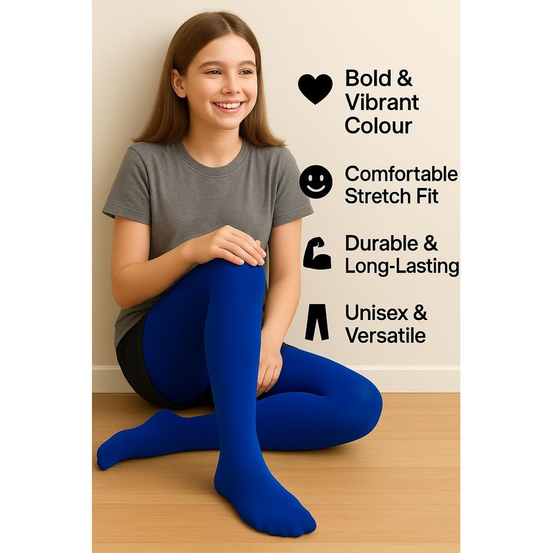 Mysasi Children's 40 denier Opaque Tights. Size. 6-8 years. Grey.