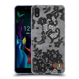 Head Case Designs Black Lace Over Black Denim Jeans And Laces Soft Gel Case Compatible With LG K20 (2019)