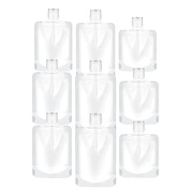 Luhaomisky 9Pcs Clear Travel Pouches Refillable Travel Containers Leak Proof Liquid Container for Shampoo Conditioner Lotion Soap