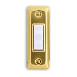 Heath Zenith 715G-B Wired Push Button, Gold Finish with Lighted White Center Button