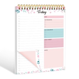 To Do List Notepad - To Do List Notebook for Work with 52 Sheets, 6.5" x 9.8" Checklist Productivity Organizer with Hourly Schedule for Task Management-Roseous