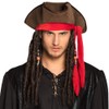 Boland 81938 Pirate Hat Dirty Jack with Hair Brown