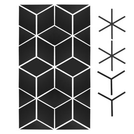 Mirror Wall Stickers Waterproof DIY Acrylic Wall Decals for Living Room Bathroom Office StoreBlack M