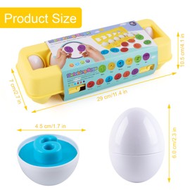 dellyy Montessori Toy, Toy Eggs, Eggs Toy for Children, Montessori Learning Toy Colours and Shapes, for Christmas, Birthday Party, Easter Gifts, Children's Day (Number)