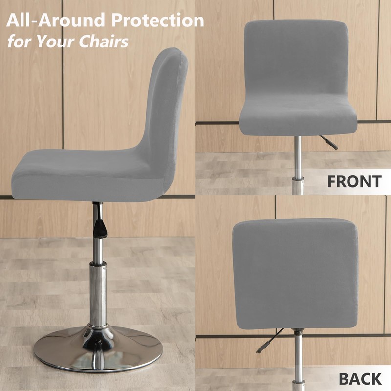 Gollense Velvet Stretch Bar Stool Covers with Backs, 4 Pack