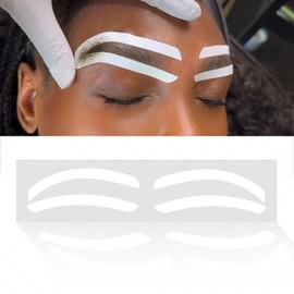 Disposable Eyebrow Design Stencil Eyebrow Tint Airbrush Auxiliary Sticker for Brows Shaping with Single Eyebrows Type Option (1 Bag - C type - 10 Pairs)