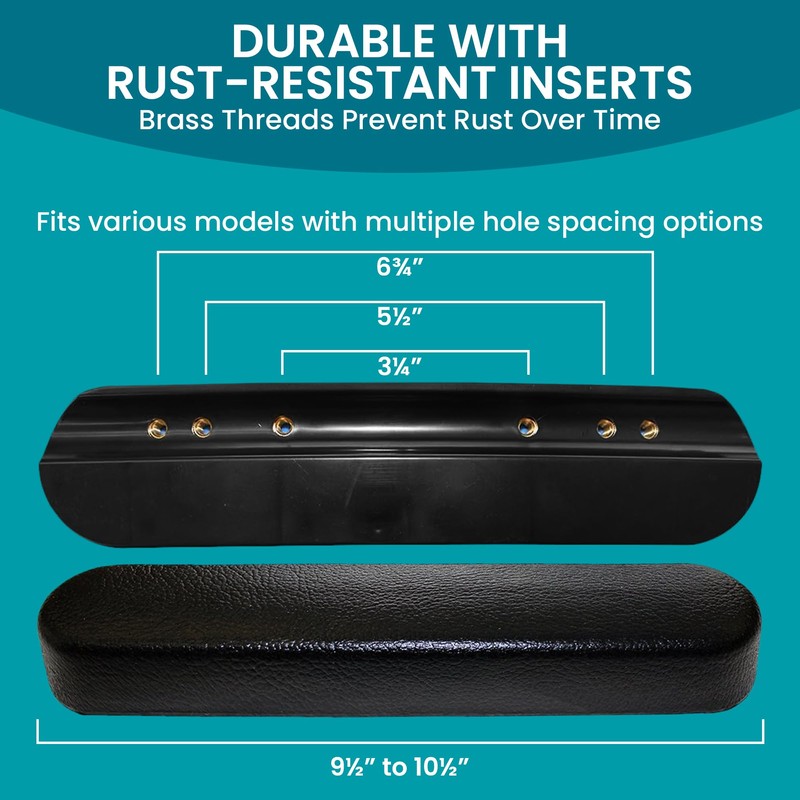 AR081EP One Pair - Black Solid Desk Length Wheelchair Armrests