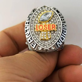 Fantasy Football Loser Ring Last Place Championship Ring Toilet Bowl (Size 11, ring with stand)