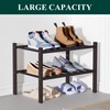 Smiry Bamboo Shoe Rack for Closet, 2 Tier Small Wooden