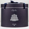Cote Noire-Luxury Range Oval White Peach Roses in Navy Box