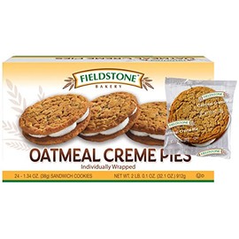 Fieldstone, Bakery Crème Pies 1 Box 24 Individually Wrapped Oatmeal Creme Pie Cookies